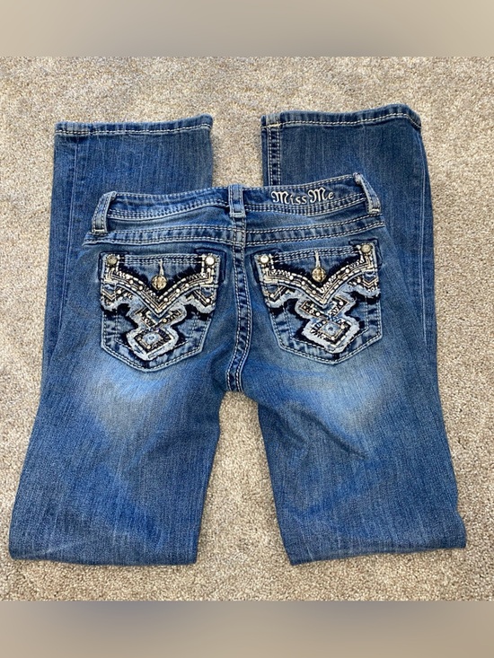 Miss Me Other - Miss Me Boot Cut Jeans Girls Size 10 Bling Faded Stretch